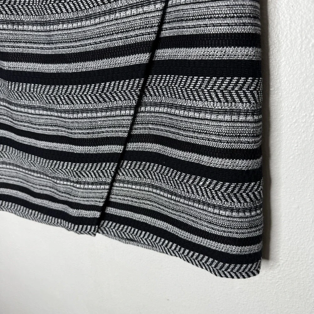 New J. Crew Tweed Faux Wrap Mini Skirt Black White Lined Women's‎ Size 10